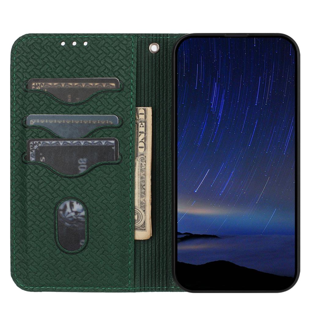 For Samsung Galaxy S25+ Case Woven Texture PU Leather Wallet Phone Cover
