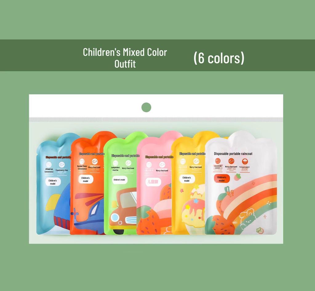 Детский и взрослый портативный водонепроницаемый пончо - Универсальный утолщенный дождевик для школы, путешествий и прогулок