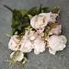 11 Head Polish Rose Buds Silk Flowers For Diy Wedding Decor Home Styling