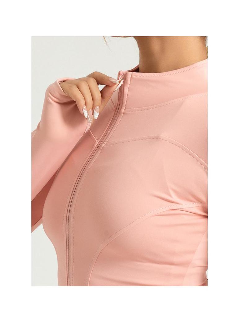 Женская куртка для йоги на открытом воздухе — телесного цвета, дышащая, облегающая, для занятий пересеченной местностью