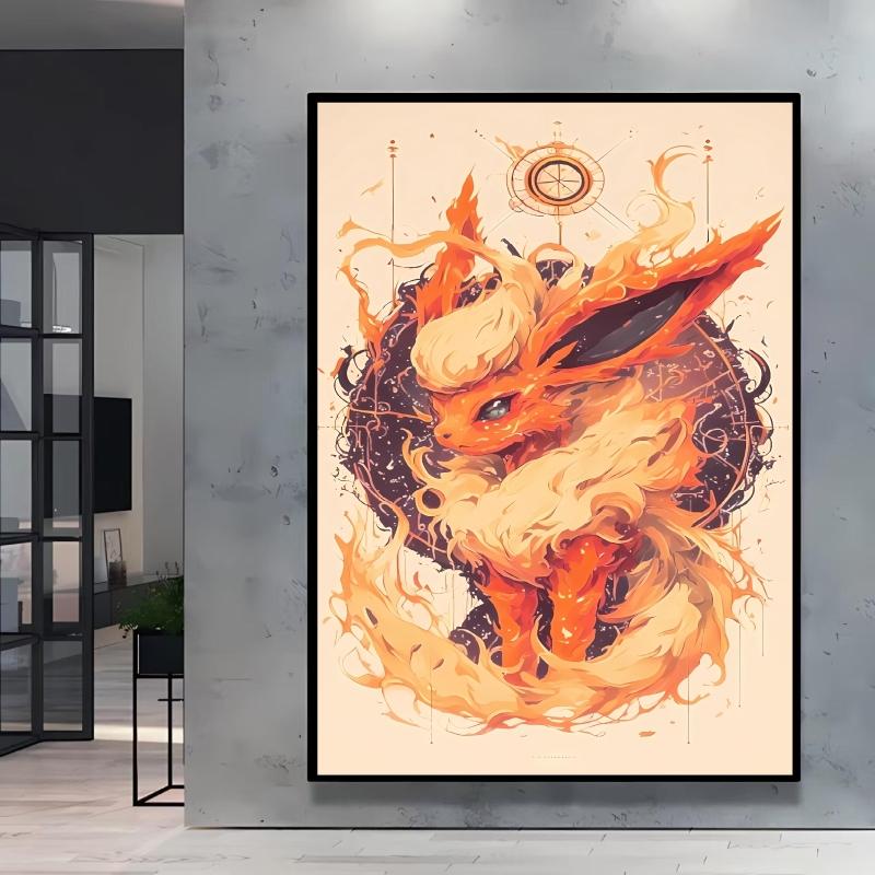 Japanese Anime Canvas Paintings Pokemon Umbreon Retro Style Cartoon Picture Modern Home Living Room Children's Room Decor Poster