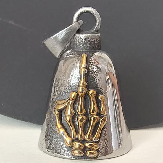 Подвеска в виде скелета руки, ожерелье, подвеска-колокольчик для мотоциклиста, подвеска-шарм с жестом 'отвали', подарок для мужчин и женщин