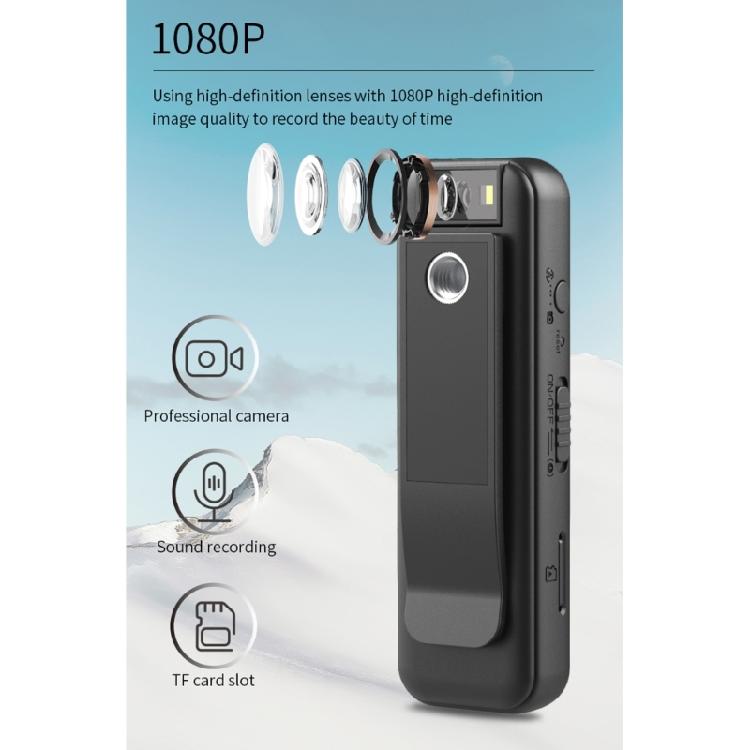 CS08 600mAh Battery Back Clip Video Camcorder Mini Body Camera for Work Offices