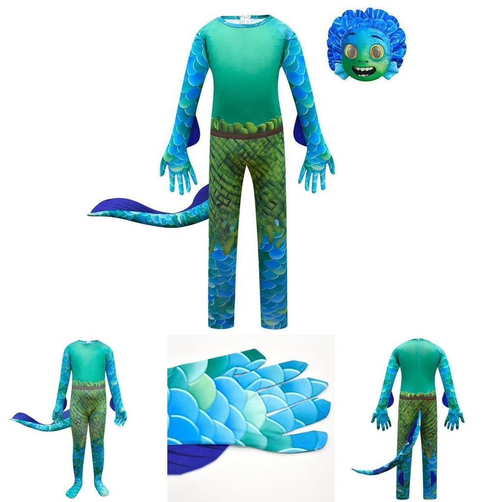 Очаровательный детский комбинезон Луки с маской и перчатками для яркого Хэллоуинского наряда