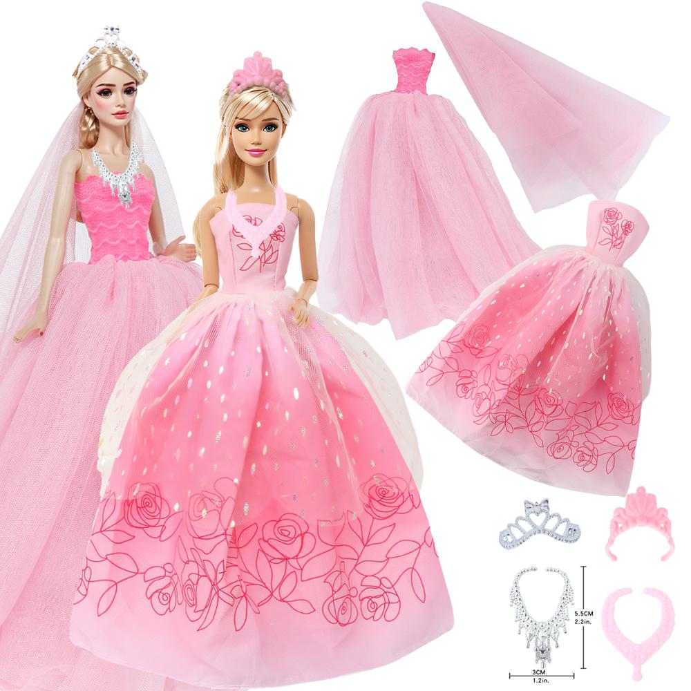 Одежда для куклы из розовой серии для куклы 30 см, платья принцессы, наряды, обувь, ожерелье, сумки, детские аксессуары, игрушка, рождественский подарок на день рождения