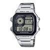 Мужские цифровые часы Casio с мировым временем AE-1200WHD-1AV Металлический ремешок Серебристый Водонепроницаемость 10 АТМ