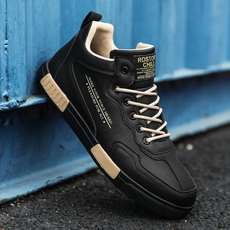 Мужские весенние кроссовки для бега, скейтборда, ходьбы, повседневная кожаная обувь