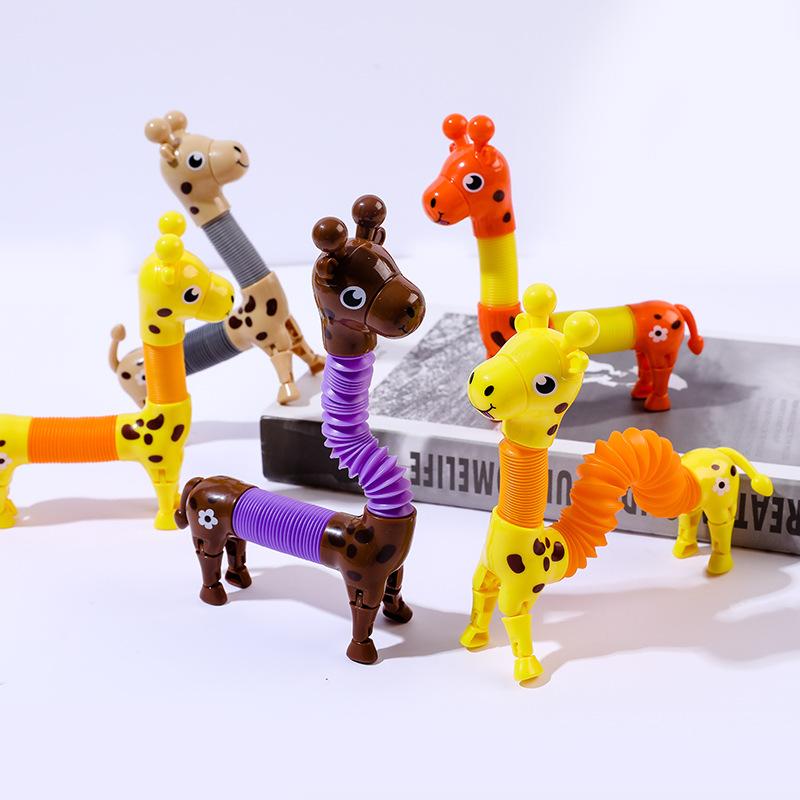 Puzzle Decompression DIY Stretching Hundred Change Giraffe Dog Pop It Tube Sensory Toys