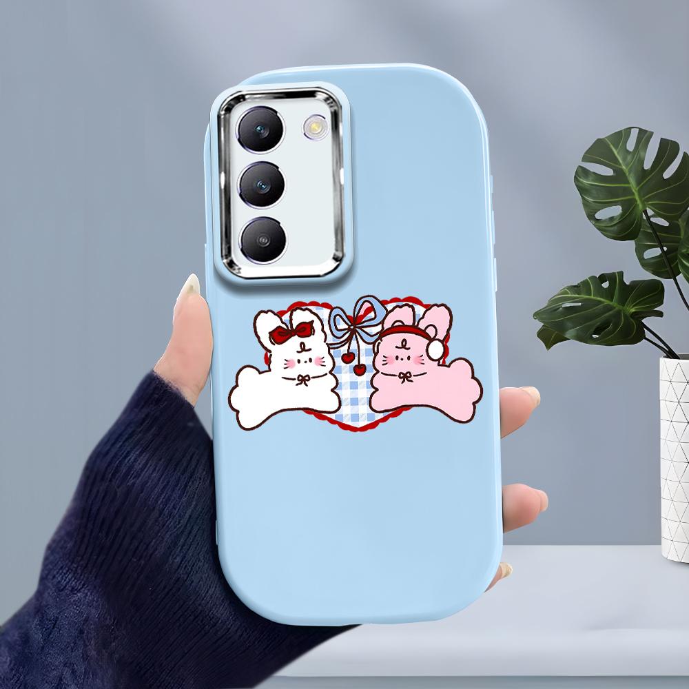 Для OPPO A18 A38 A54 A60 A96 Reno12 F 8T 8Z Vivo V30 V40 Y15s Y22 Y27 Y30 Y36 мультяшный милый кот мягкий силиконовый чехол для телефона карамельного цвета