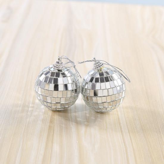 Hanging Ornament Reflective Silver Color Mirror Disco Balls Holiday Party Scene Layout DIY Accessories