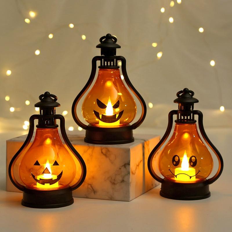 Creative Wholesale Halloween LED Horror Style Light Pumpkin Ghost Lantern Bar Desktop Ornament Halloween Decor Accessories