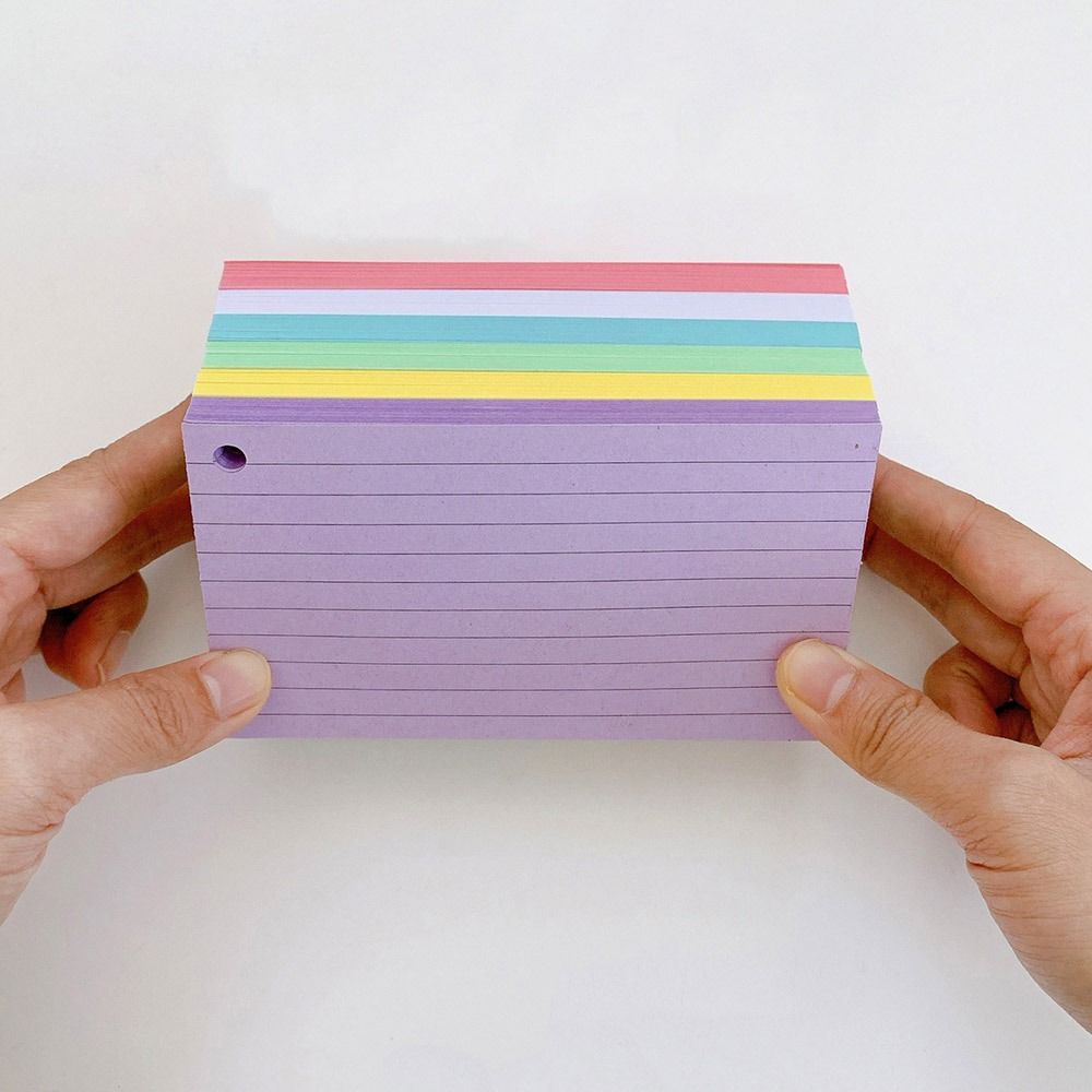 Horizontal Line Loose-Leaf Index Cards Double-sided Revision Cards Durable Binder Memo Book Office