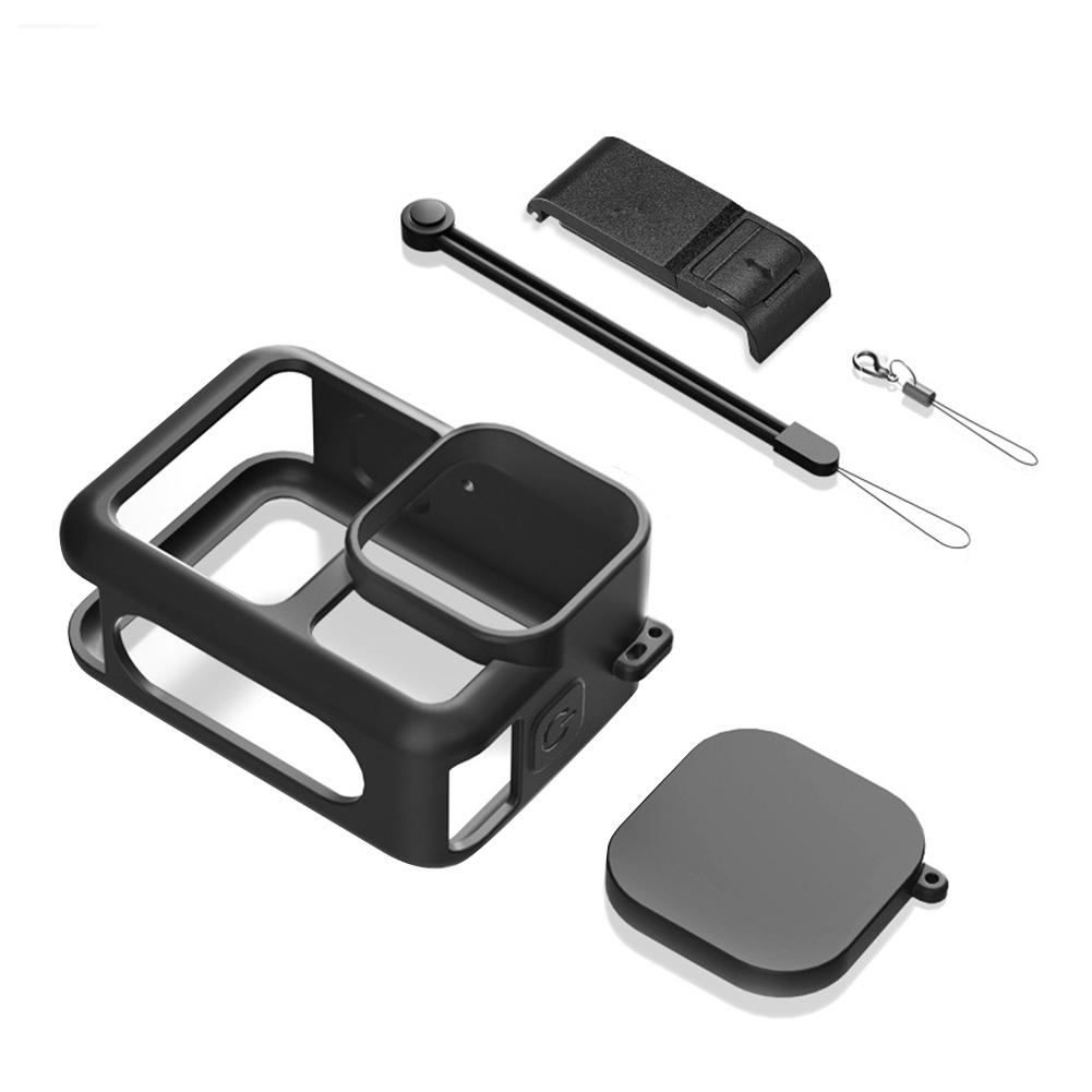Для 13 Черный Защитный Чехол Корпус Защитник Силикон Для Go Pro Крышка Ремешок +  W6P3