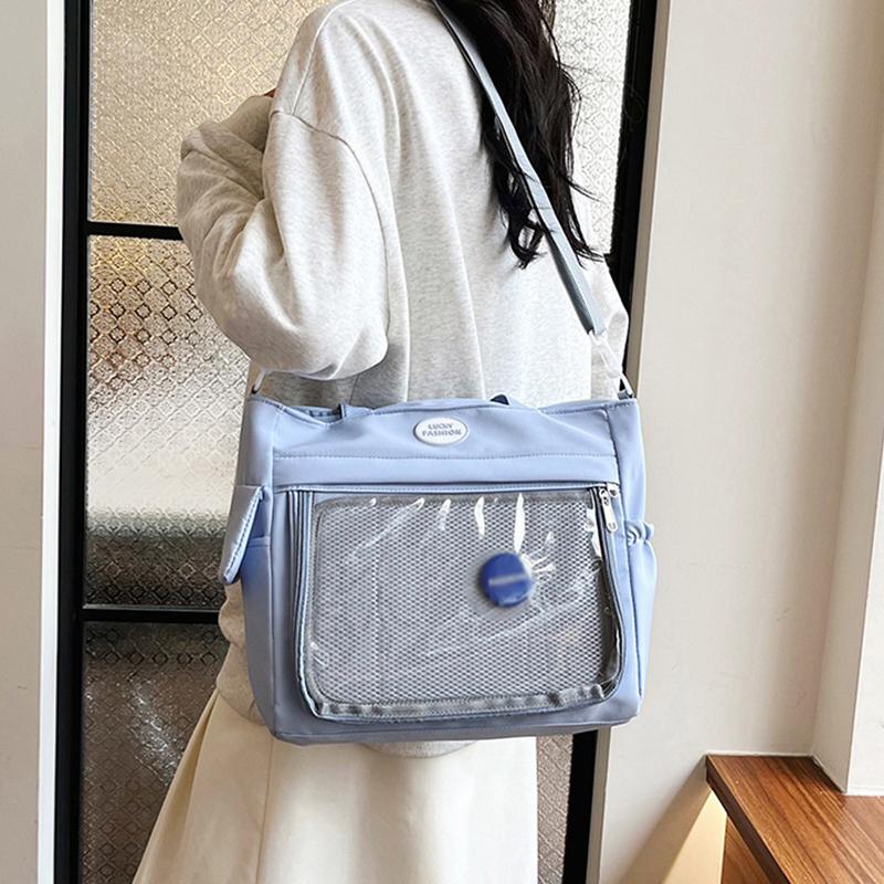 Японская милая девушка прозрачная сумка большая вместительная сумка через плечо студентка сумка-мессенджер
