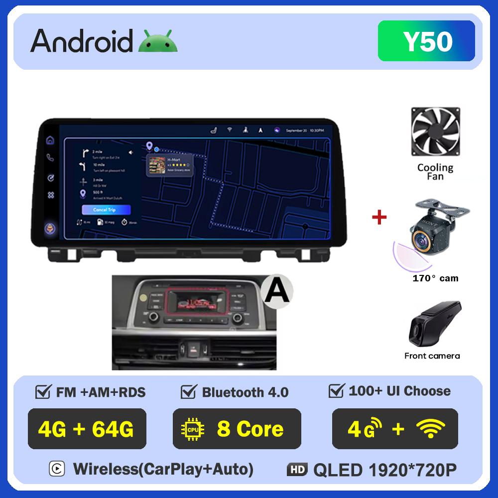 12,3-дюймовый автомобильный мультимедийный радиоприемник для KIA K5 Optima 2015-2019 Видео Аудиоплеер Стерео Навигация Авторадио Carplay Нет 2 Din DVD