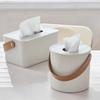 Drop-resistant Portable Tissue Box with Handle Toilet Paper Case Round Napkin Holder  Tea Table