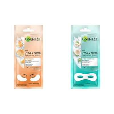 Гидра Бомб Сыворотка-маска для глаз, Апельсин, 6 г и Garnier Гидра Бомб Сыворотка-маска для глаз, Кокосовая вода, 6 г