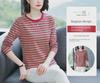2023 Women's Oversized Striped Cotton Long-Sleeve T-Shirt for Autumn