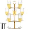 Стойка для коктейлей 3 яруса Стойка для шампанского 12 держателей Стойка для бокалов для вина Металлическая башня для коктейлей Шампанское