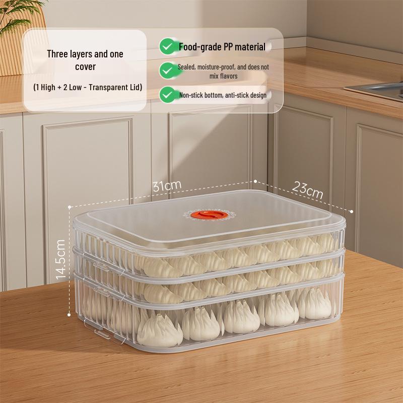 Dumpling Freezer Box - Fresh-Keeping and Quick-Freezing Storage for Wontons, Dumplings & Noodles
