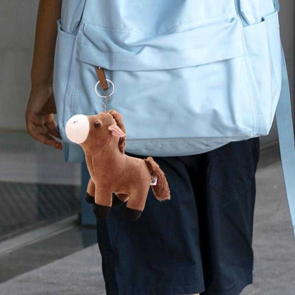 Stuffed Animal Plush Horse Keychain Cute Cartoon Little Horse Keychain  Birthday Gifts
