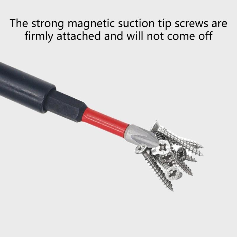 10Pcs Industrial Strength Screwdriver Bit Support Steel Construction Magnetic Extension Rod Storage Rack Carabiner Ready