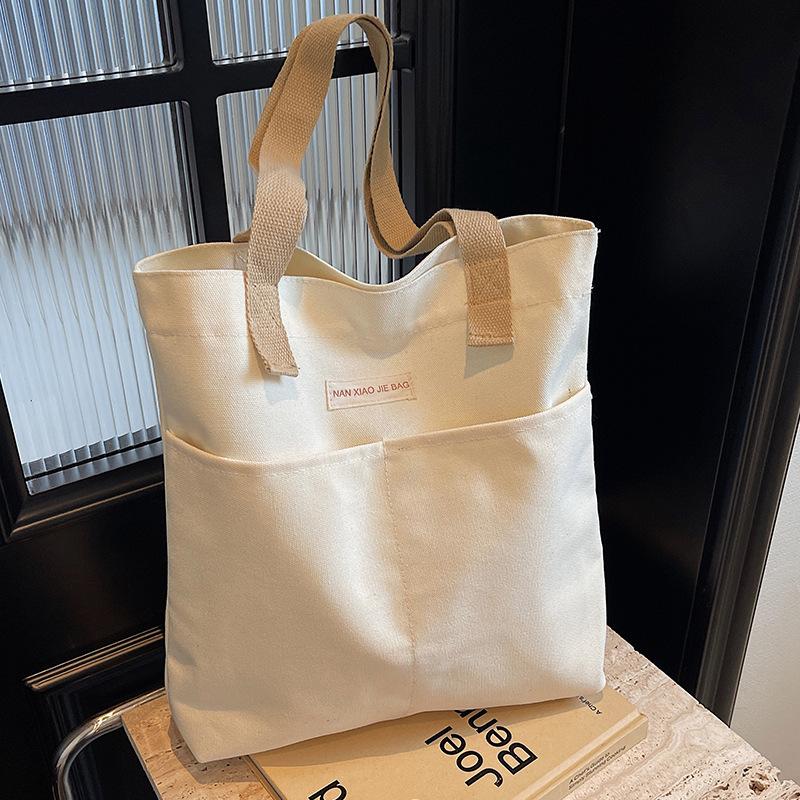 Холщовая сумка Большая вместимость утолщенная сумка через плечо простая женская сумка для поездок на работу классная сумка для книг А4 тканевая сумка