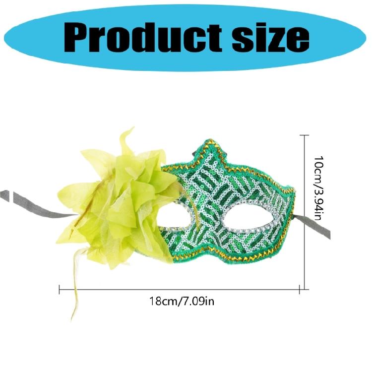 Маскарадная маска с пайетками Венецианская маска Маска Марди Гра для Хэллоуина Маскарадная вечеринка Костюм Маска на пол-лица Маска для глаз