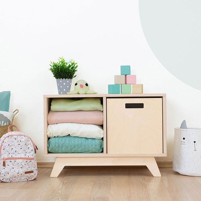 Meuble de rangement NABOSKY verni 1x2