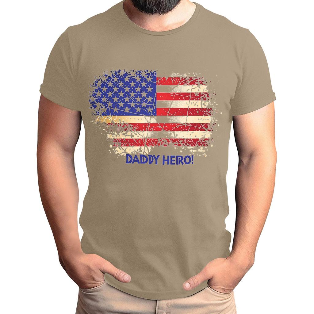 Мужская футболка с принтом флага ко Дню отца, мужской свободный повседневный топ с коротким рукавом