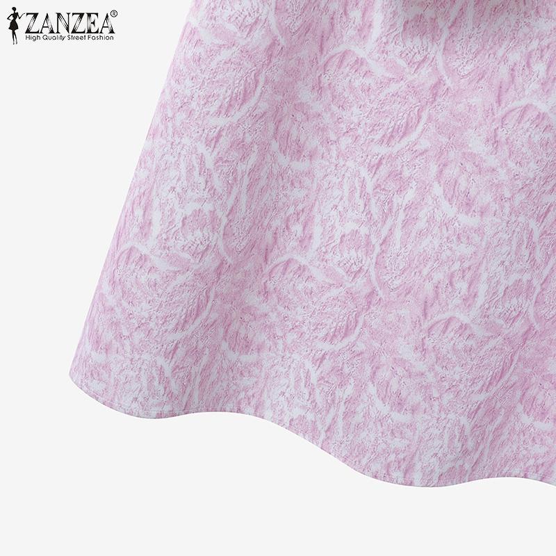 ZANZEA Women Long Sleeve Blouse and Long Skirts Print Casual Two Piece Suit Sets