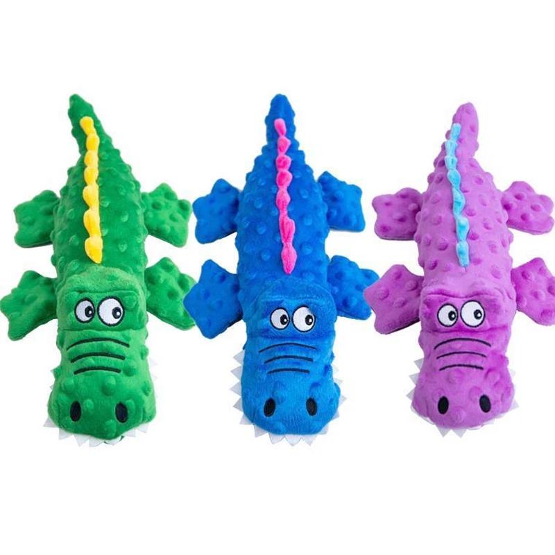 New Dog Toy Soft Plush Pet Dog Squeaky Chew Toys Stuffed Crocodile for Small Large Dogs Cat Cute Interactive Squeak Toy Durable