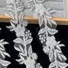 White Mesh Beads Three-Dimensional Flower Barcode Clothing Accessories Wedding Dress Skirt Decorative Lace Accessories