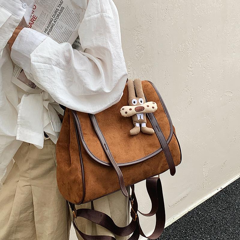 Повседневная сумка-мессенджер в стиле ретро большой вместимости женская 2025 новая популярная модель на осень и зиму рюкзак школьная сумка