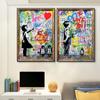 Bansky Art Follow Your Deams Cavnas Картина Граффити Плакаты Комната Стена Искусства Картина Маслом Эстамп Абстрактное Украшение Дома