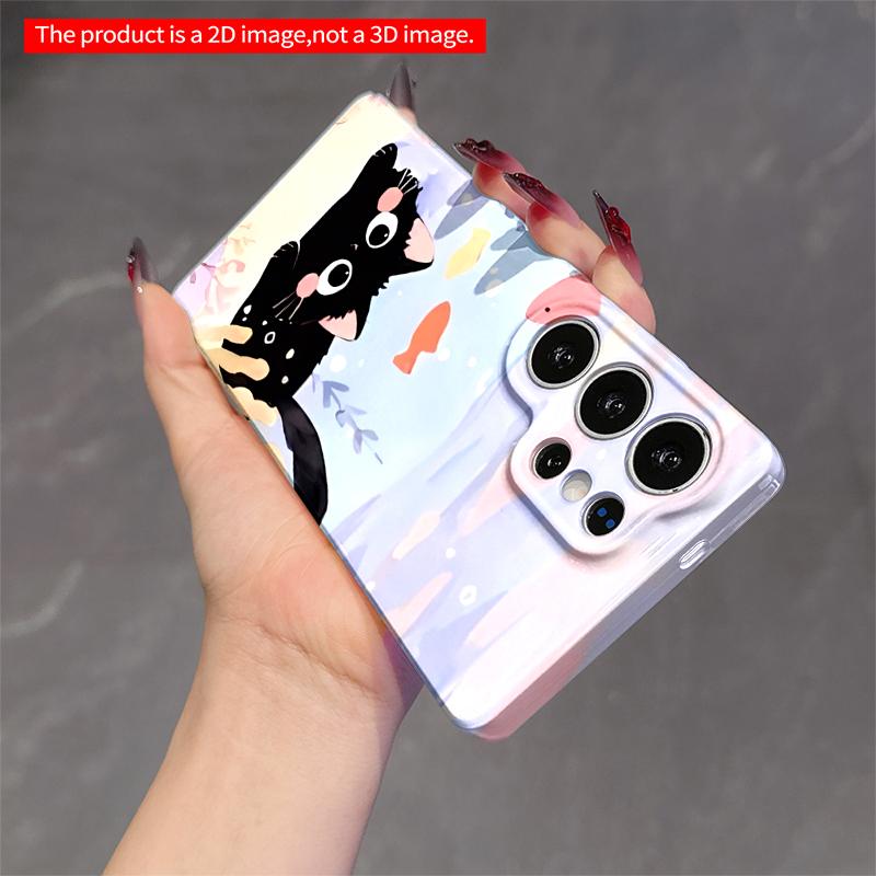 2DFlat Samsung phone case Black Cat Underwater with Fish and Coral Applicable to Galaxy S22 S23 S24 S25ULTRA S26 A12 A13 A14 A15 A16