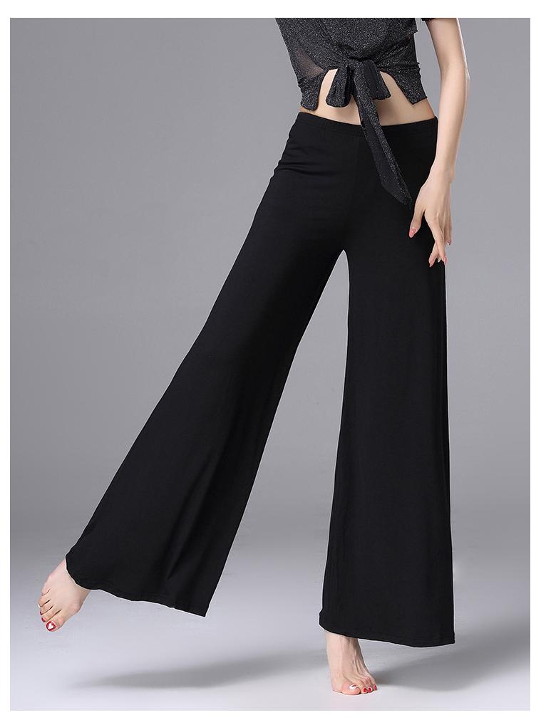 Женские свободные драпированные модальные брюки широкие от бедра для танцев и йоги 2025