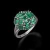 Light Luxury 925 Sterling Silver Ring Real Gemstone Natural Oval Zambia Emerald Fine Jewelry Elegant and Noble Gift for Women
