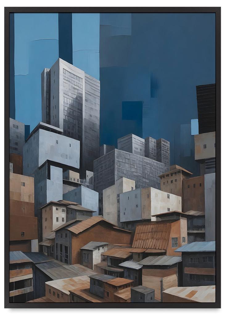 Plakat w ramie budynki architektura