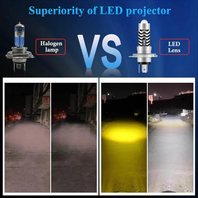 1 шт. H4 светодиодные двухцветные лампы для фар мотоцикла BA20D S2 P15D H6 6000K дальний/ближний свет 12 В мото противотуманные фары скутер ATV аксессуары