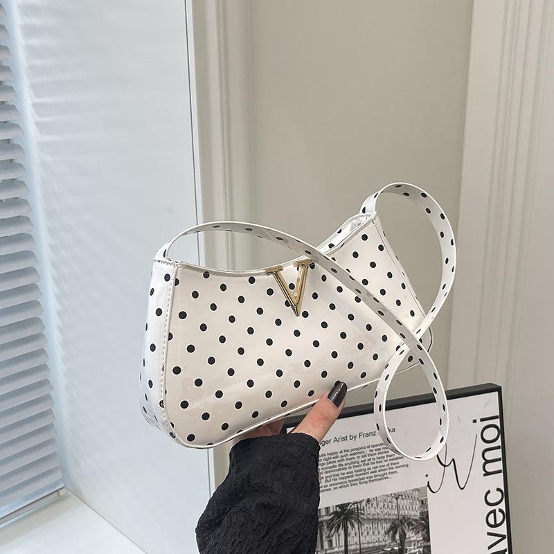 Polka Dot Bag Women's Commuting Underarm Bag Fashion Simple Niche Design Single Shoulder Small Square Bag