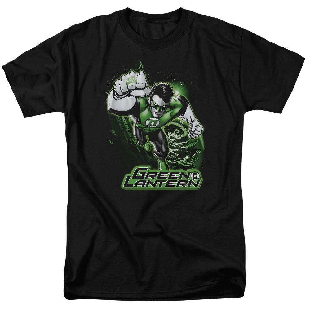 Green Lantern Green and Gray Mens T Shirt Black