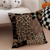 PPatchwork Fragmented Leopard Print Cushion Cover Throw Pillow Cover Hidden Button Durable Polyester Chair Cushion