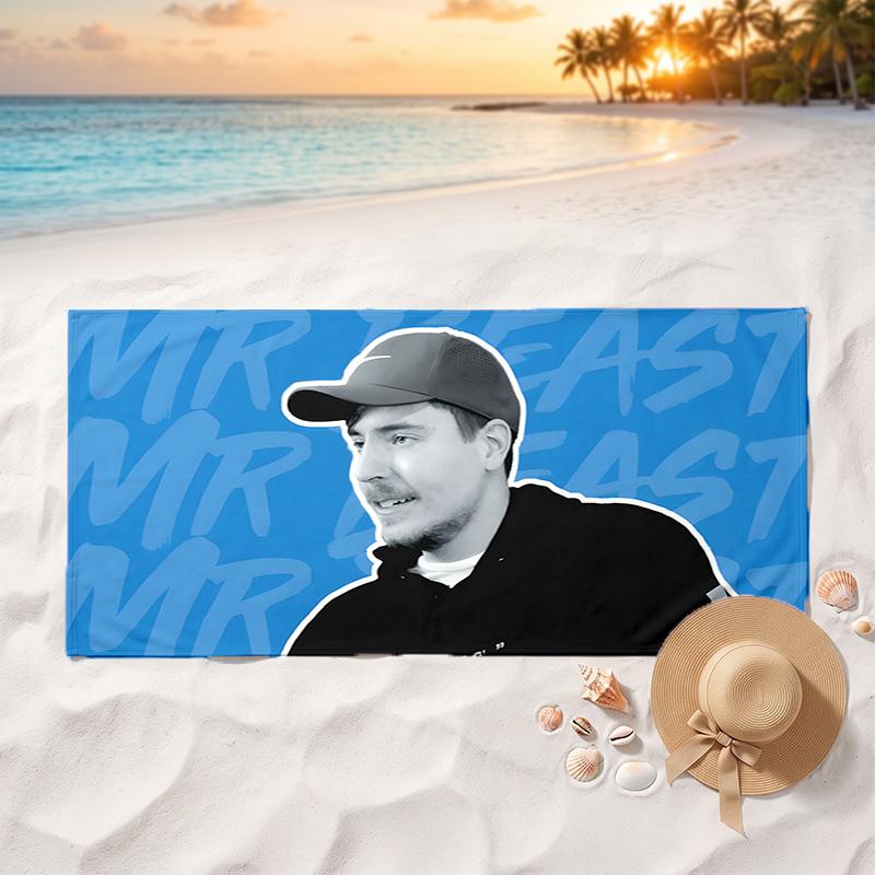 Mrbeast Мягкое и удобное пляжное полотенце, идеально подходящее для отпуска и использования у бассейна, идеальный подарок на летние каникулы