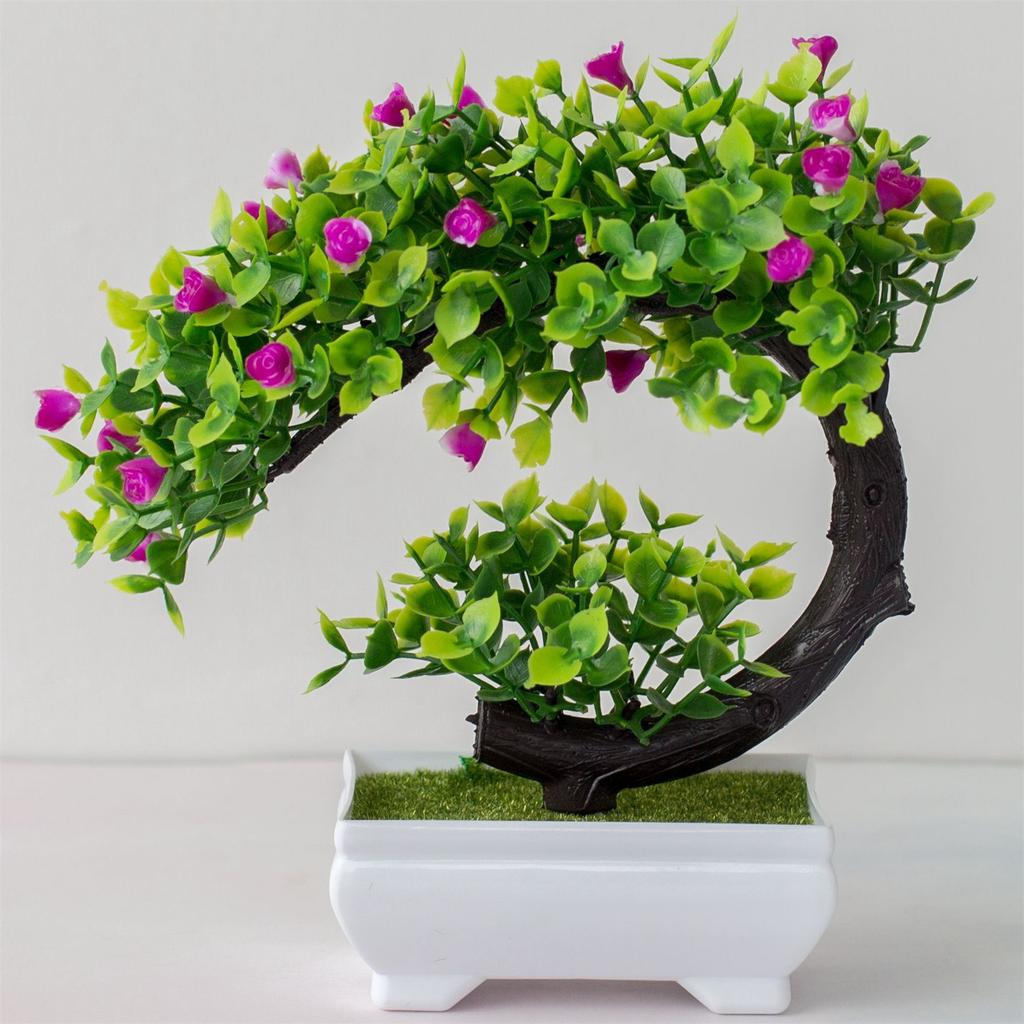 Artificial Plants Bonsai Simulated Tree Potted Plants Fake Flowers Table Potted Ornaments