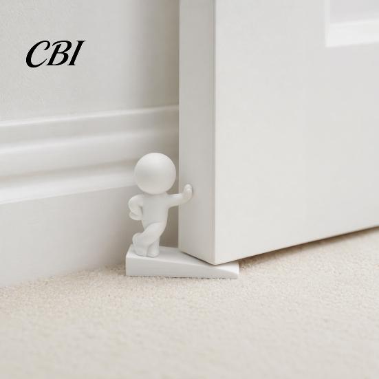 Humanoid Doorstop Burr-free Doorstop, 3D Printed Stable Door Stop, One-Piece Molding Heavy Base Stopper, Kicking Man Design Protects Walls Furniture