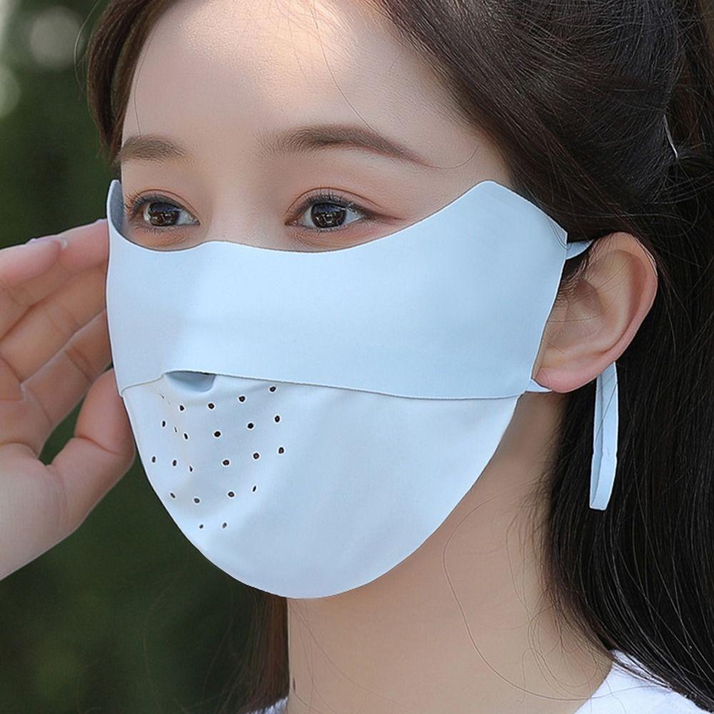 Outdoor Fishing Eye Protection Hiking For Women Face Cover Sunscreen Mask Face Scarf Ice Silk Mask