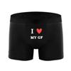 Men's I Love My GF Print Fun Pattern Panty Thin Trendy Panty Daily Underwear