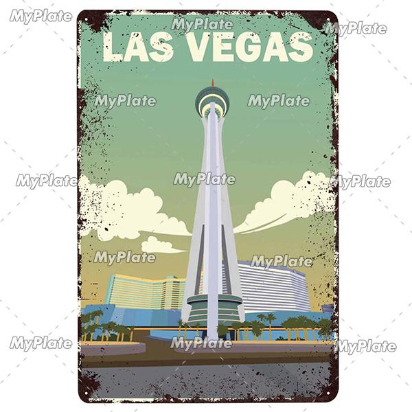 USA Tin Signs Vintage Metal Sign City Plaque Wall Decor for Garage Bar Pub Man Cave Decorative Plate Iron Country Painting