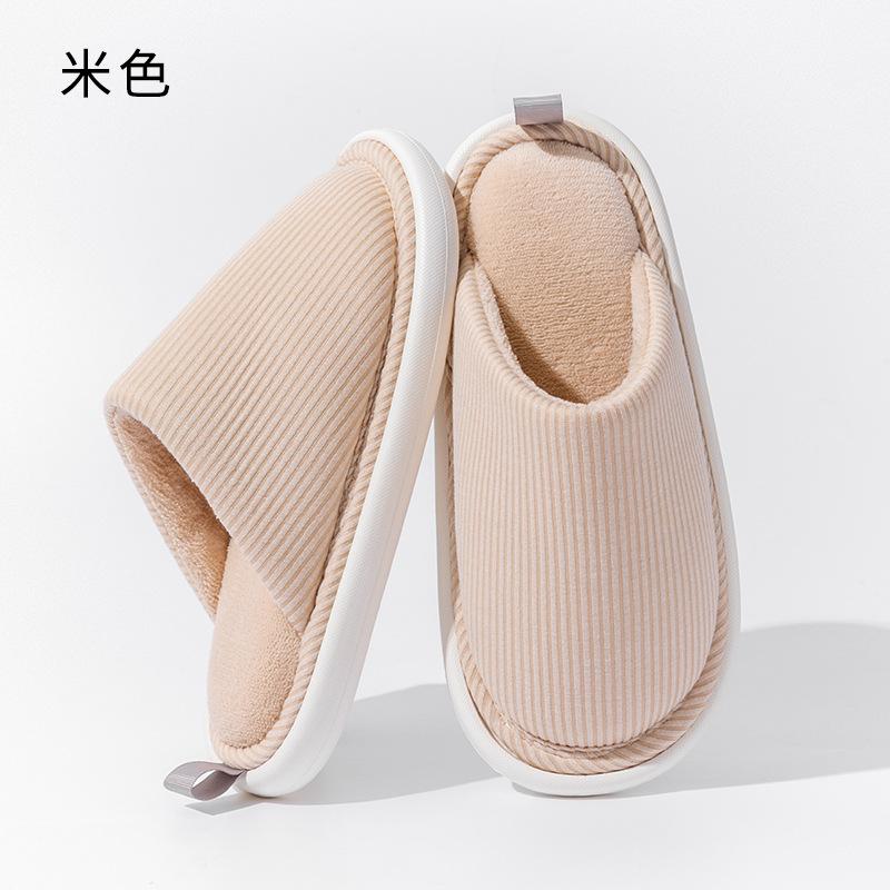 Японский стиль домашние мягкие подошвы противоскользящие хлопковые тапочки женские флисовые теплые напольные бесшумные плюшевые тапочки мужские